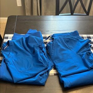 Two sets of royal blue Ava Cherease Jagger, scrub size medium